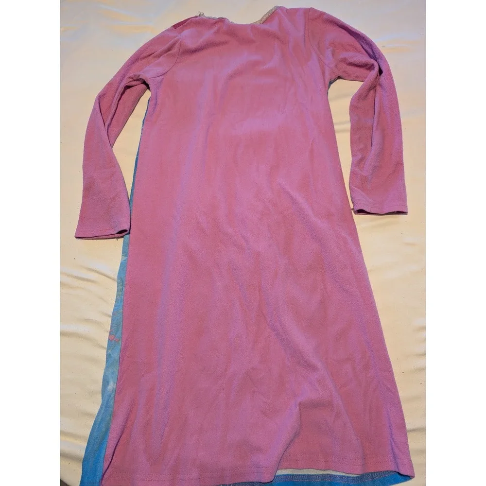Disney Frozen Elsa Anna Olaf Girls Fleece Nightgown Pink Blue Size 10 12